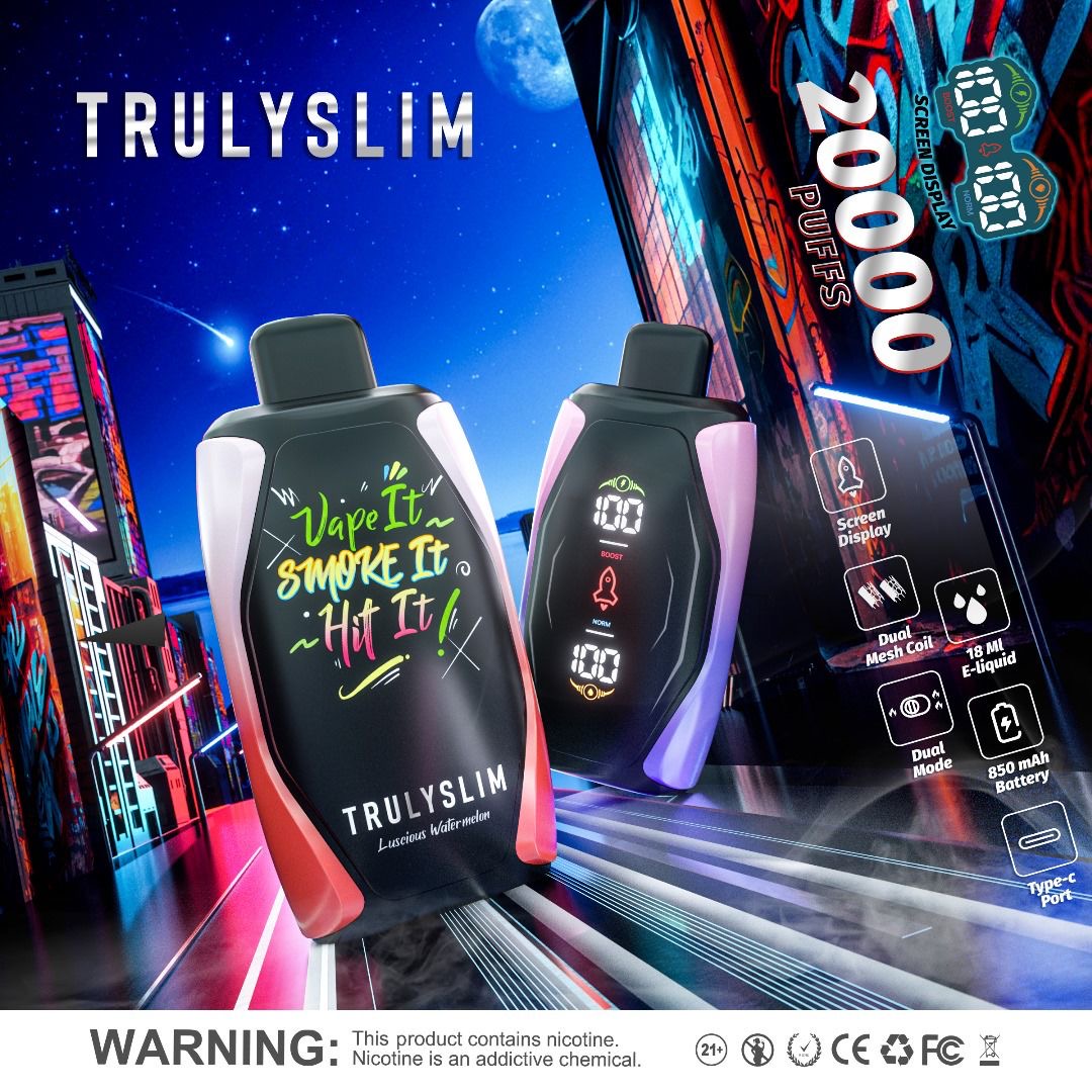 New Truly Slim 20,000 Puffs disposables